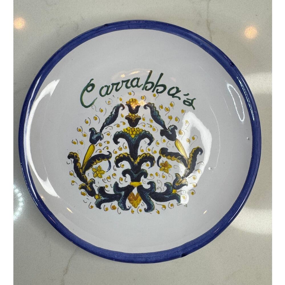 Original Sicilian Hand Painted Bread/Oil Plates Carrabba's #4 Euromold 1986